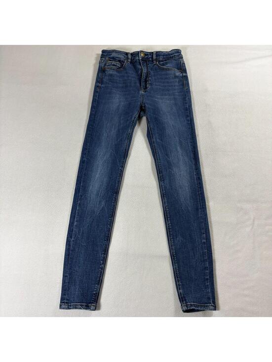 stradivarius Denim - Stradivarius Skinny Jeans Womens 38 Blue Stretch Denim Mid Rise Fits Like 25x28